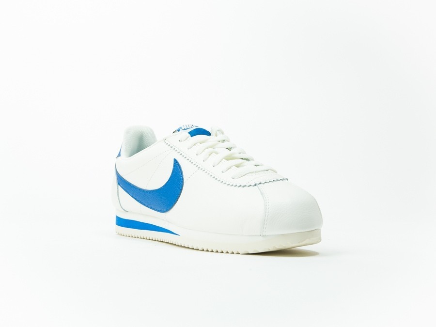 Nike Classic Cortez Leather White/Blue - - TheSneakerOne