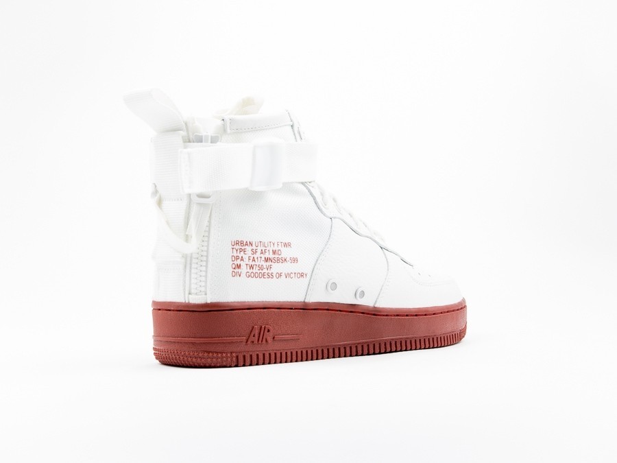 Nike Field Air Force 1 Mid Ivory Red - 917753-100 - TheSneakerOne