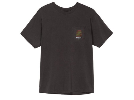 STUSSY S BLEND PIG. DYED PKT TEE BLACK-1944207-BL-img-1