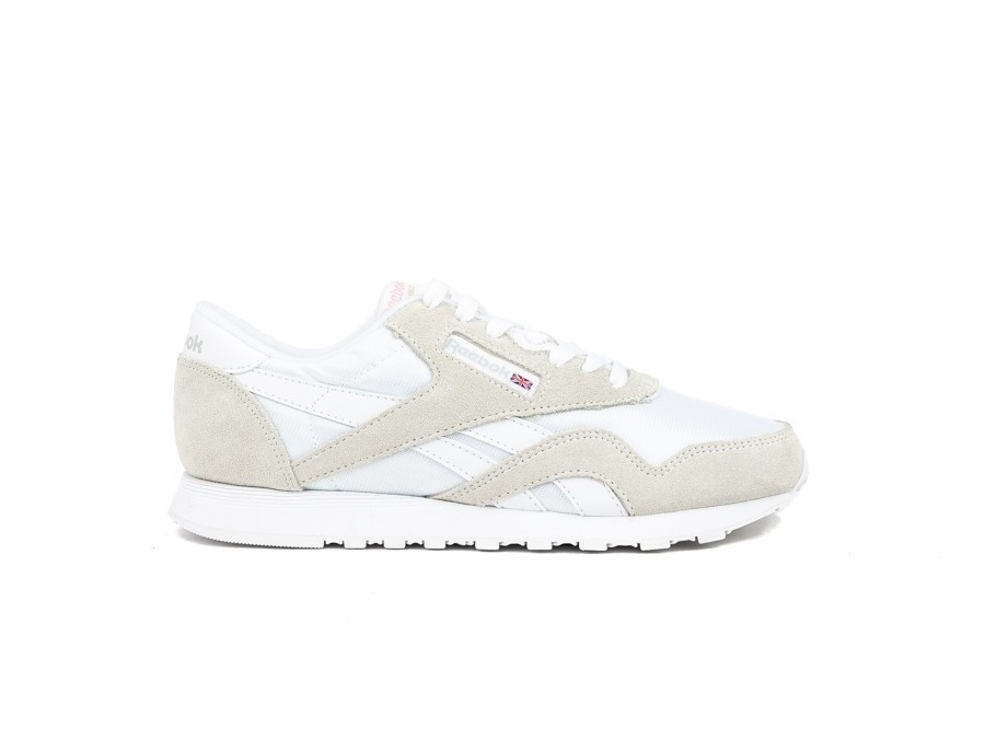 reebok classic nylon white light grey