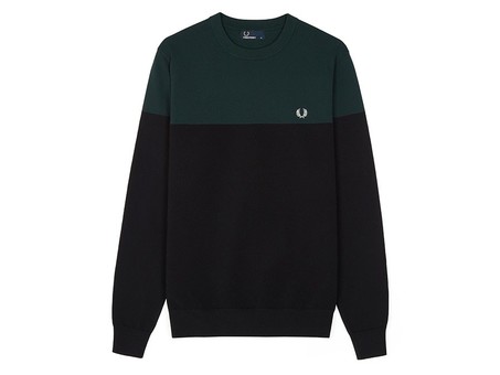 JERSEY FRED PERRY  DOS COLORES NEGRO VERDE-9209-102-img-1