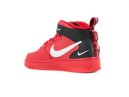 NIKE AIR FORCE 1 MID '07 LV8 SHOE UNIVERSITY RED-W - TheSneakerOne