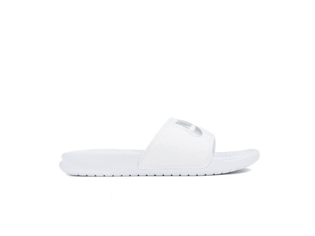 NIKE BENASSI JUST DO IT. SANDAL WOMEN WHITE-METALLIC SILVER-343881-102-img-1