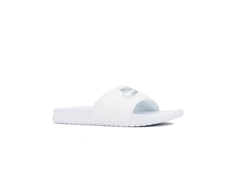 NIKE BENASSI JUST DO IT. SANDAL WOMEN WHITE-METALLIC SILVER-343881-102-img-2