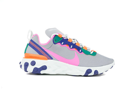 NIKE REACT ELEMENT 55 WOLF GREY-LASER FUCHSIA-BQ2728-006-img-1