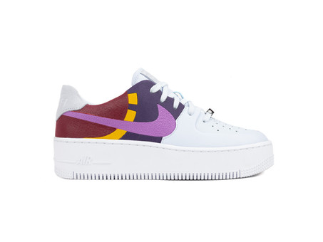 NIKE AIR FORCE 1 SAGE LOW LX FOOTBALL GREY DARK ORCHID TEAM RED-BV1976-003-img-1