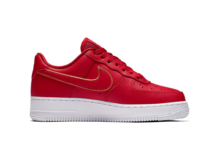 NIKE WOMEN AIR FORCE 1 ESSENTIAL GYM RED RED WHITE METALLIC GOLD - - proximamente -