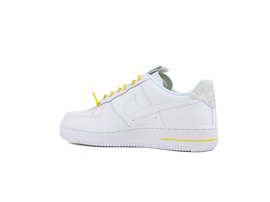 New Women's Nike Air Force 1 '07 Low Lux White Chrome Yellow 898889-104  Size 5