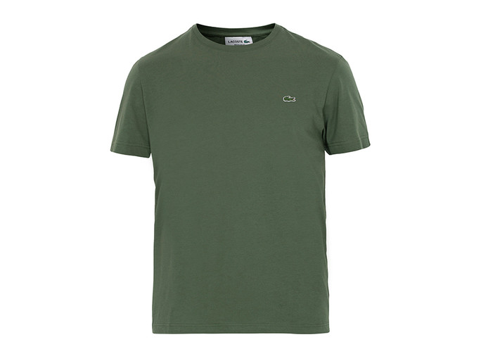 Lacoste - Camiseta Para Hombre Verde - Tee-Shirt Ras Du Cou Manc