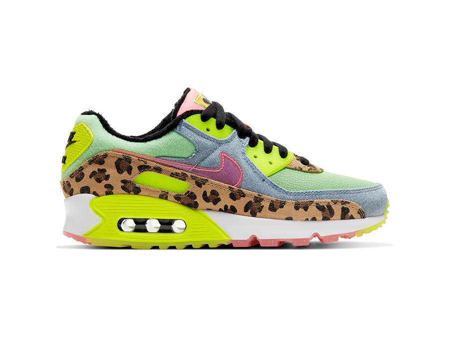 NIKE AIR MAX 90 LX WOMEN ILLUSION GREEN-SUNSET PULSE-BLACK-WHITE -  CW3499-300 - sneakers mujer - TheSneakerOne