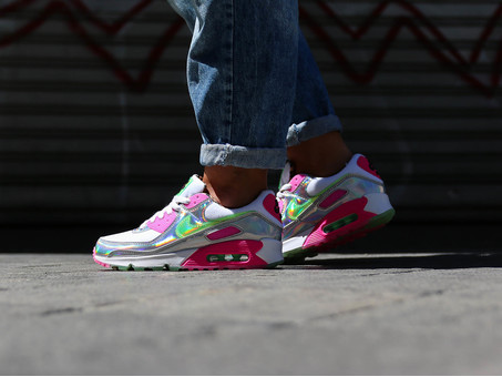 AIR MAX 90 LX WOMEN WHITE-ILLUSION GREEN-LASER - CQ2559-100 - sneakers mujer - TheSneakerOne