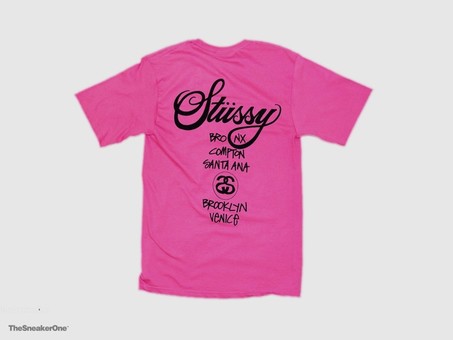 Camiseta Stussy World Tour Tee Rosa-SMST1903817/P-img-1