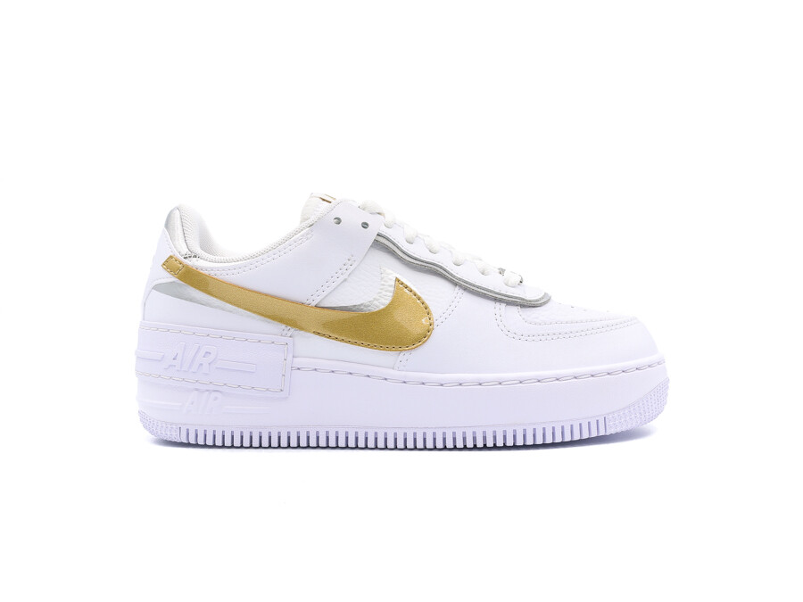 Nike Air Force 1 Shadow white-metallic gold-metallic - DM3064-100 - SNEAKERS - TheSneakerOne