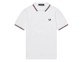 POLO FRED PERRY WHITE BRIGHT RED