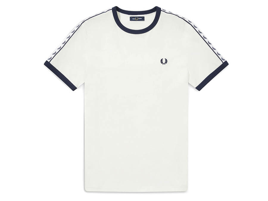 CAMISETA FRED PERRY TAPED SNOW WHITE