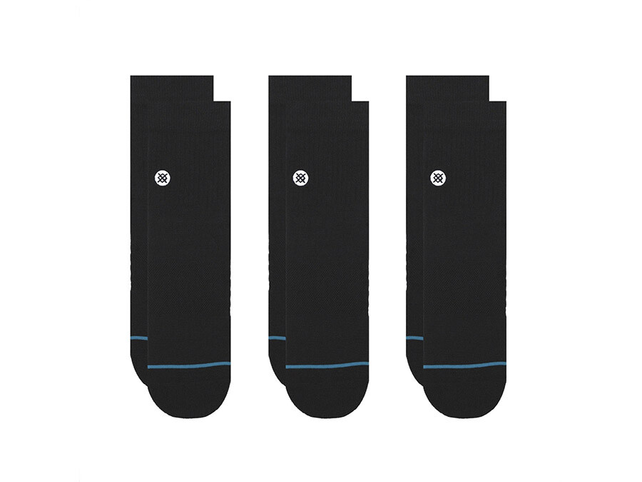 CALCETINES STANCE ICON QUARTER 3 PACK BLACK