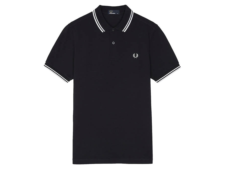 POLO FRED PERRY TWIN TIPPED NAVY WHITE