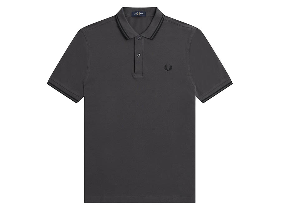 POLO FRED PERRY TWIN TIPPED CHARCOAL