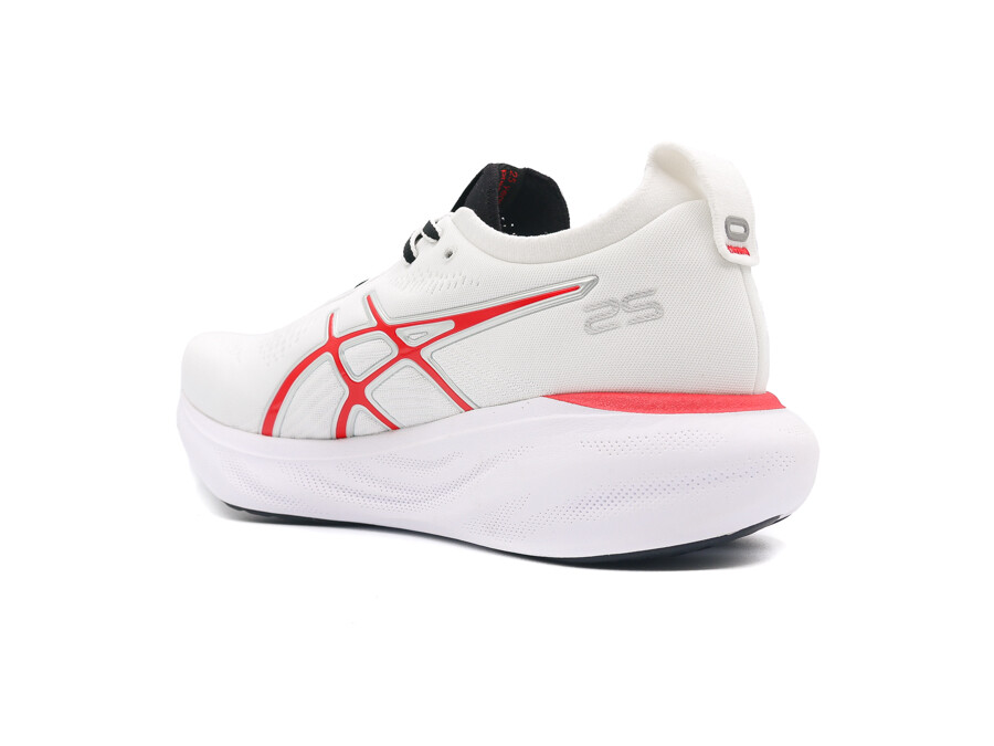  ASICS Zapatillas de running Gel-Nimbus 25 Platinum para hombre,  blanco, rojo (White/Classic Red) : Ropa, Zapatos y Joyería