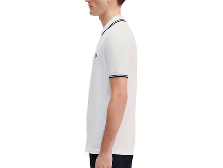 POLO FRED PERRY TWIN TIPPED WHITE BLACK