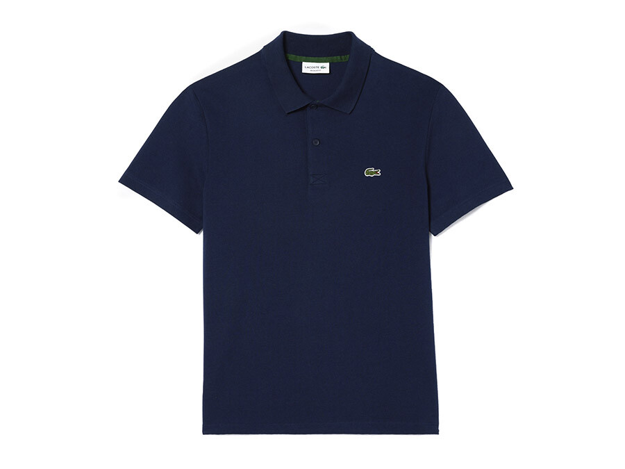 POLO LACOSTE REGULAR FIT POLYESTER COTTON NAVY BLU