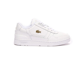 LACOSTE T-CLIP LEATHER WHITE GOLD