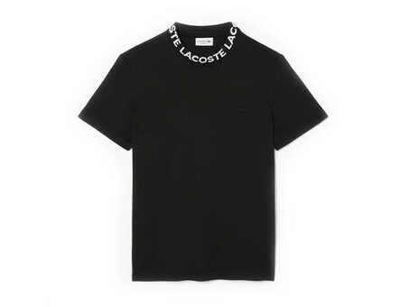 CAMISETA LACOSTE NECK STRETCH T-SHIRT BLACK TH9582-031