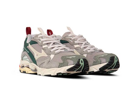 MIZUNO WAVE RIDER 10 P OPAL GRAY PRISTINE BISTRO GREEN D1GA247106