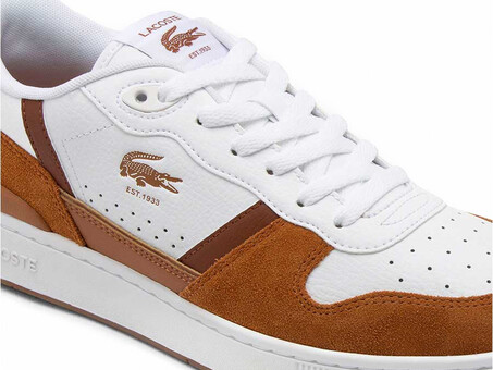 LACOSTE T-CLIP WHITE BROWN