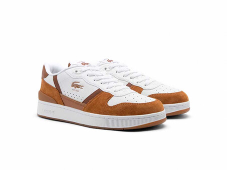 LACOSTE T-CLIP WHITE BROWN