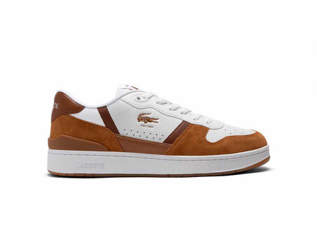 LACOSTE T-CLIP WHITE BROWN