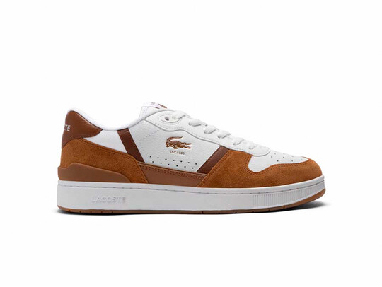 LACOSTE T-CLIP WHITE BROWN