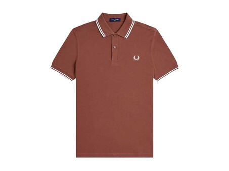 POLO FRED PERRY THE TWIN TIPPED  WHISKY BROWN