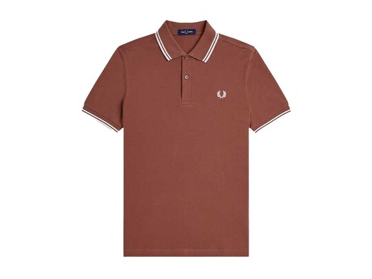 POLO FRED PERRY THE TWIN TIPPED  WHISKY BROWN