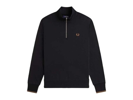 SUDADERA FRED PERRY HALF ZIP BLACK SHADED STONE