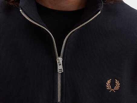 SUDADERA FRED PERRY HALF ZIP BLACK SHADED STONE