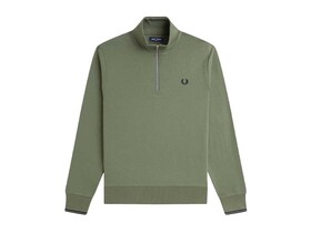 SUDADERA FRED PERRY HALF ZIP LAUREL WREATH GREEN